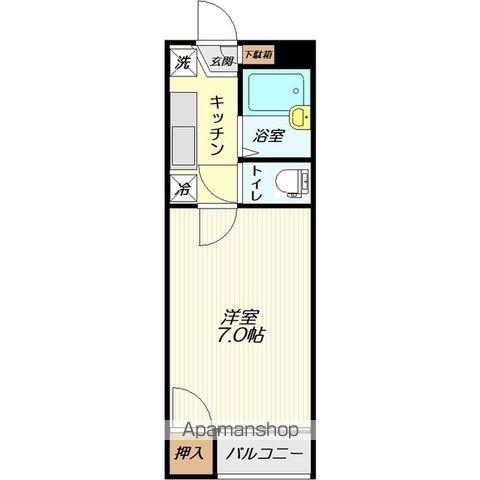 ビートルハウス(1K/2階)の間取り写真