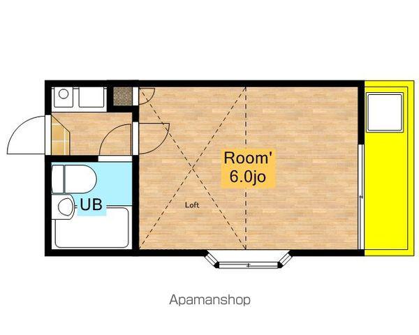 ピア神奈(1K/2階)の間取り写真