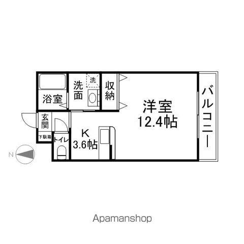 テュールコワーズ(1K/2階)の間取り写真
