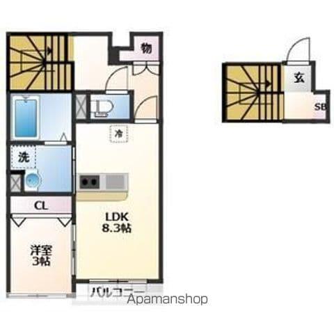 ヴィステリア子平町(1LDK/1階)の間取り写真