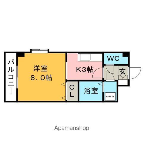 アザレアハイツ葉山(1K/2階)の間取り写真