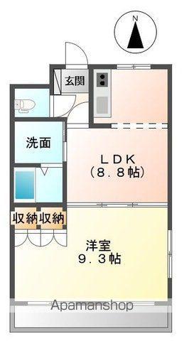 プルメリア(1LDK/1階)の間取り写真