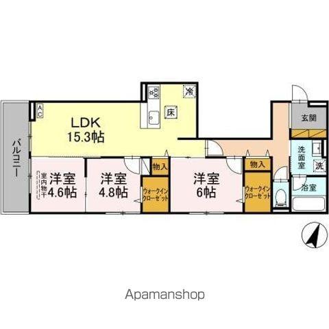 アベニール(3LDK/1階)の間取り写真