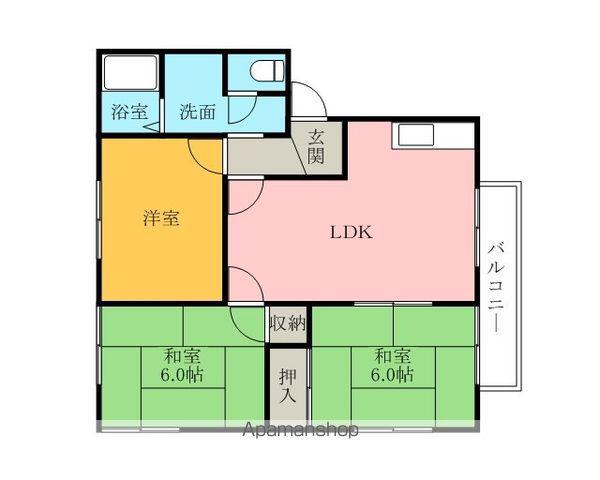 メゾンイワタ(3LDK/1階)の間取り写真