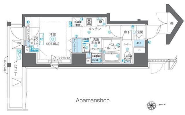ZOOM新宿下落合(ワンルーム/7階)の間取り写真