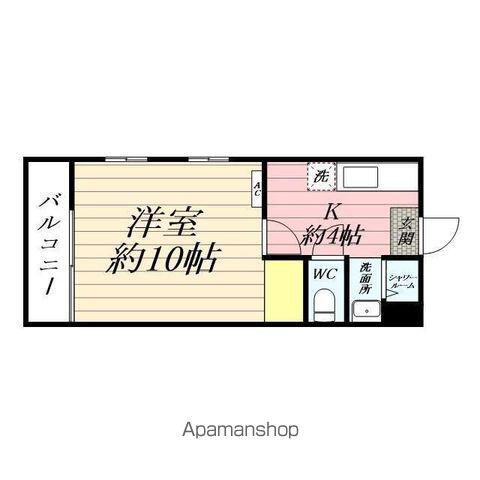 コーポ新町(1K/1階)の間取り写真