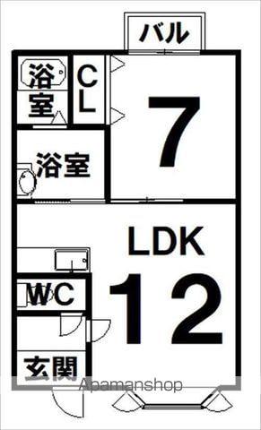 フレアⅡ(1LDK/1階)の間取り写真