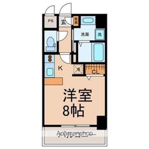 グランルージュ栄Ⅱ(ワンルーム/11階)の間取り写真