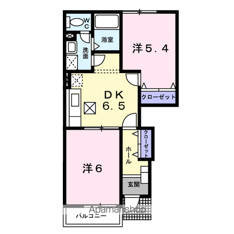セレーノジュン(2DK/1階)の間取り写真
