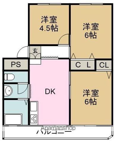 サンシャインハイネ(3DK/1階)の間取り写真
