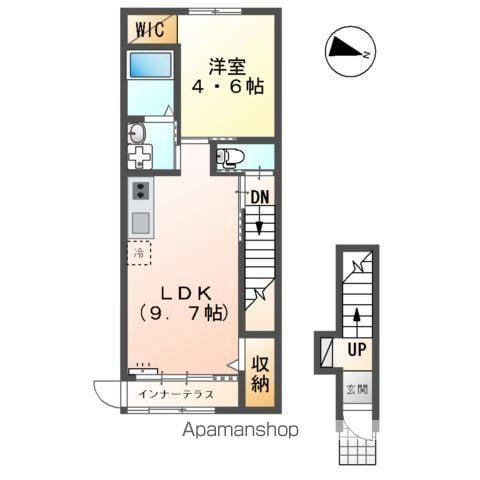 カーサ クワトロ(1LDK/2階)の間取り写真