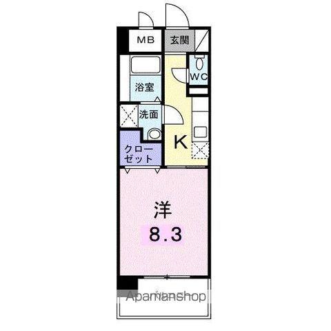 デイドリーム(1K/1階)の間取り写真