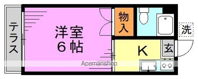 林コーポ(1K/2階)の間取り写真