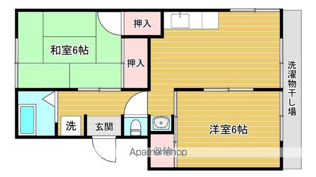 富久屋ハイツ(2DK/1階)の間取り写真