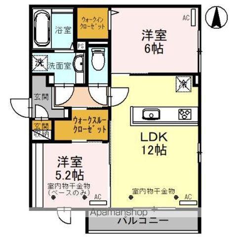 クレセントSK Ⅲ(2LDK/2階)の間取り写真