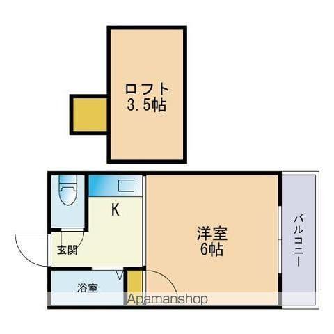 タウンハウス壱番館(ワンルーム/2階)の間取り写真