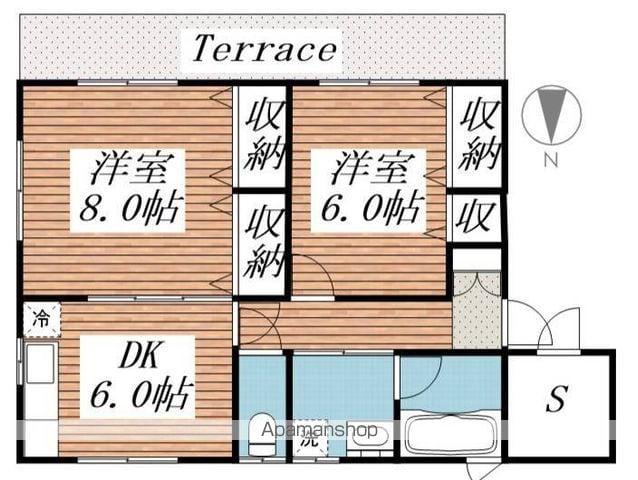 桜花ハウス(2DK)の間取り写真