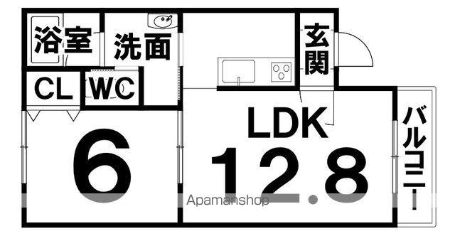 LEVANTE(1LDK/2階)の間取り写真