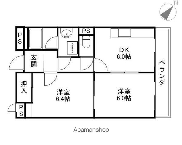ハイツアトバンス(2DK/1階)の間取り写真