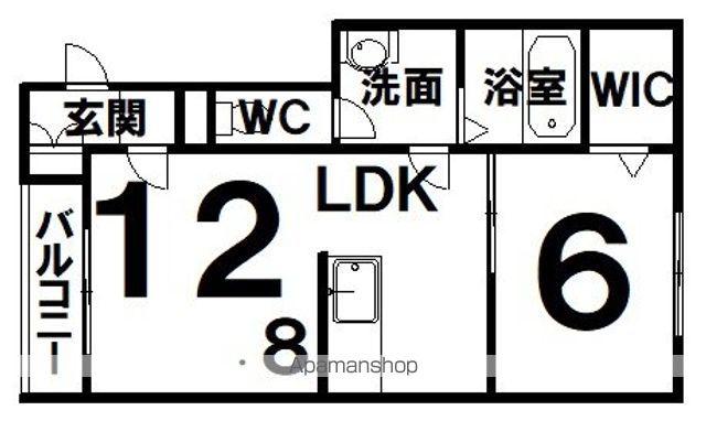 RUTILE 2(1LDK/1階)の間取り写真