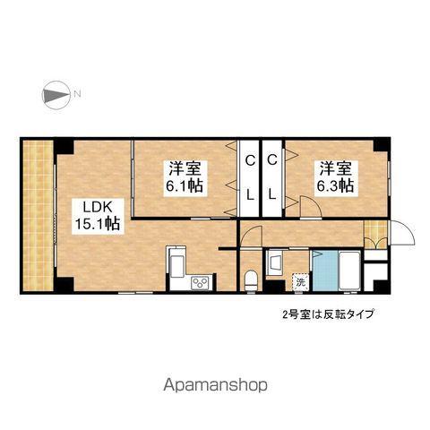 GLORIA(2LDK/2階)の間取り写真