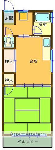 北五老内コーポ(1DK/4階)の間取り写真