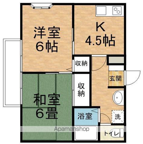 サンガーデン平林A(2K/1階)の間取り写真