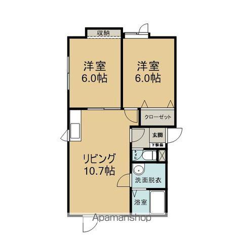 ロイヤルリーフ(2LDK/1階)の間取り写真