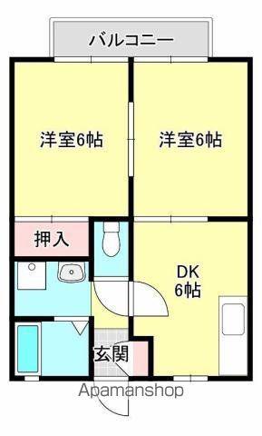 YURIE(2DK/2階)の間取り写真