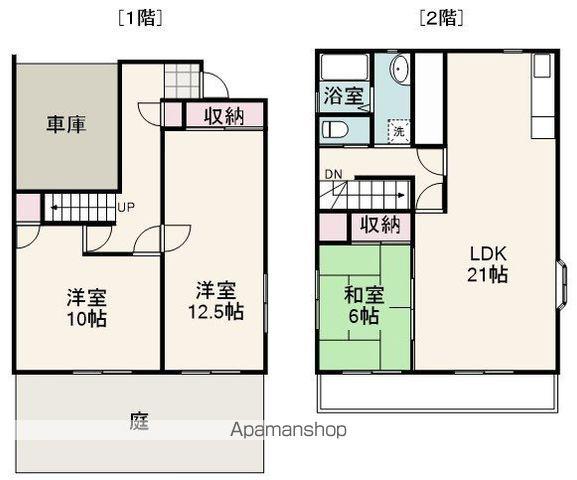 東海道本線 静岡駅 バス乗車時間：20分 新伝馬バス停で下車 徒歩2分 2階建 築35年(3LDK)の間取り写真