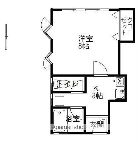 フローラ(1K/2階)の間取り写真