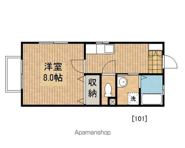 グランデールM(1K/1階)の間取り写真