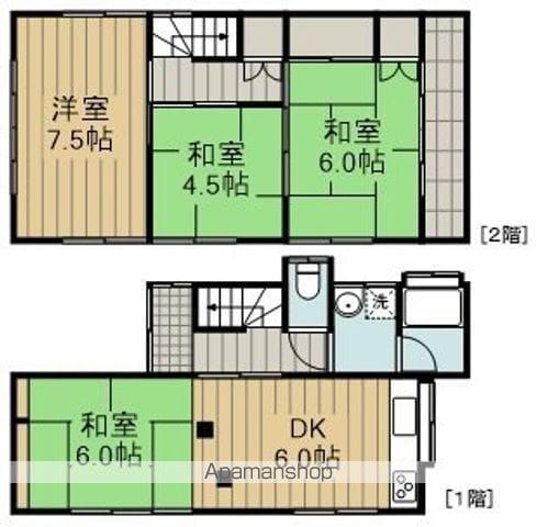 青梅線 拝島駅 徒歩8分 2階建 築49年(3LDK)の間取り写真