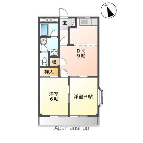 ロイヤルハイツⅡ(2LDK/1階)の間取り写真