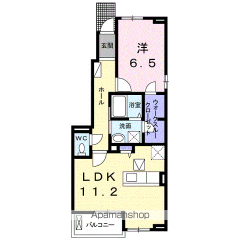 オータム ガーデン(1LDK/1階)の間取り写真