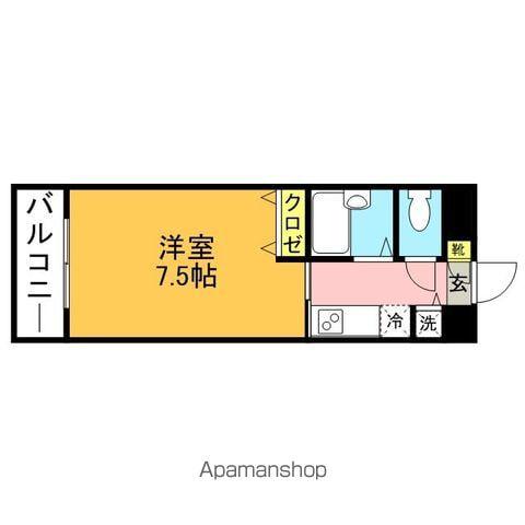 デ・パール高取(1K/3階)の間取り写真