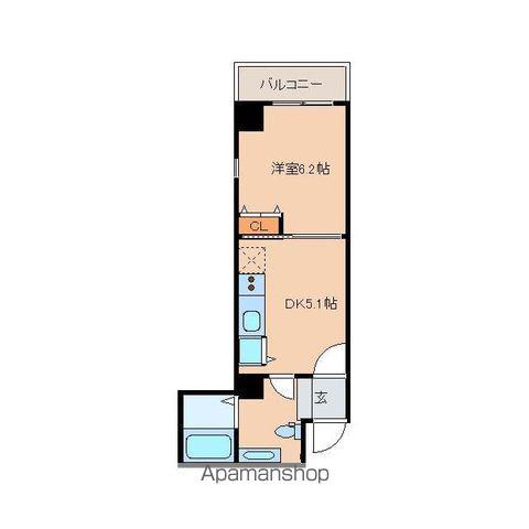 レジディア日本橋人形町(1DK/3階)の間取り写真