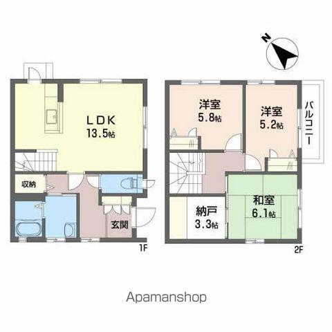グランバリエ３４０　Ａ棟(3LDK)の間取り写真