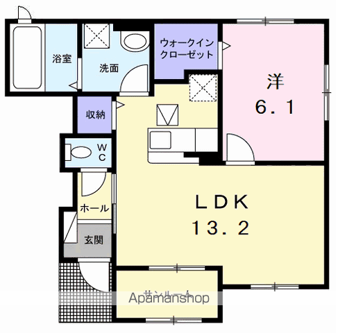 KSヴィレッジ平井 B(1LDK/1階)の間取り写真