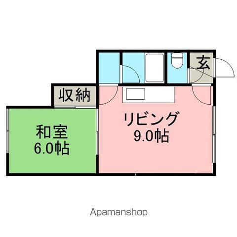 ミドルコーポ(1DK/1階)の間取り写真