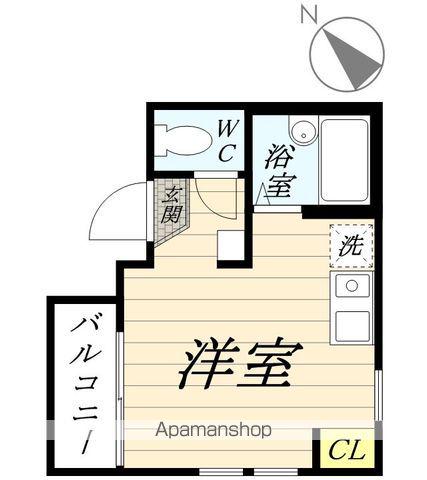 コンフォルト(ワンルーム/2階)の間取り写真