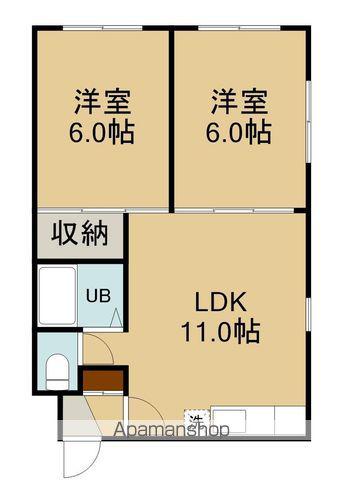 コーポ千葉(2LDK/3階)の間取り写真