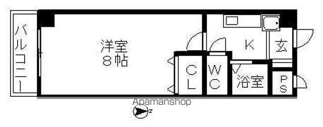 ネオサイト(1K/2階)の間取り写真