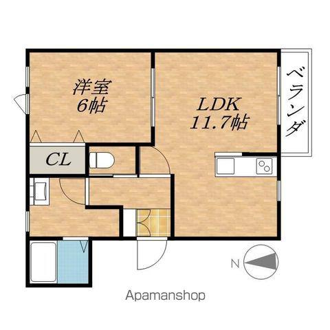 ESTANCIAⅢ(1LDK/3階)の間取り写真