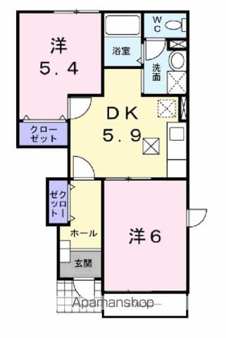 パークメゾン15(2DK/1階)の間取り写真