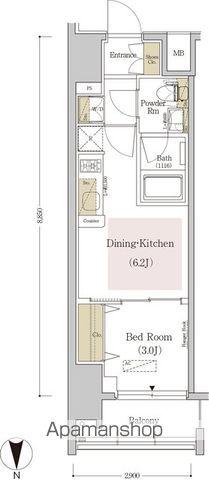 アーバネックス森下Ⅲ(1DK/6階)の間取り写真