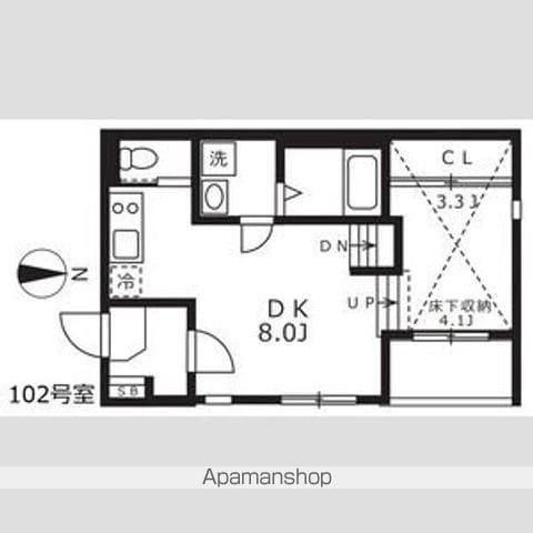 ハーモニーテラス城東町Ⅱ(1DK/1階)の間取り写真