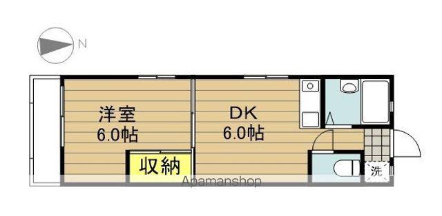 エナージー(1DK/2階)の間取り写真