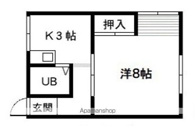 八木山香澄町アパート(1K/2階)の間取り写真