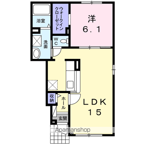 ポラリス(1LDK/1階)の間取り写真
